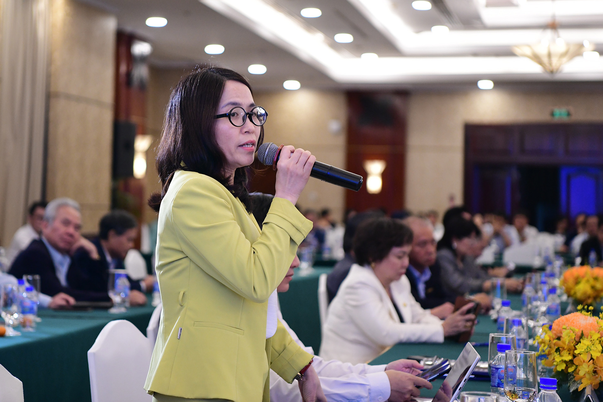 Bà Bùi Thu Thủy, Phó Cục trưởng Cục Phát triển Doanh nghiệp tư nhân và Kinh tế tập thể, Bộ Tài chính chia sẻ tại hội thảo.