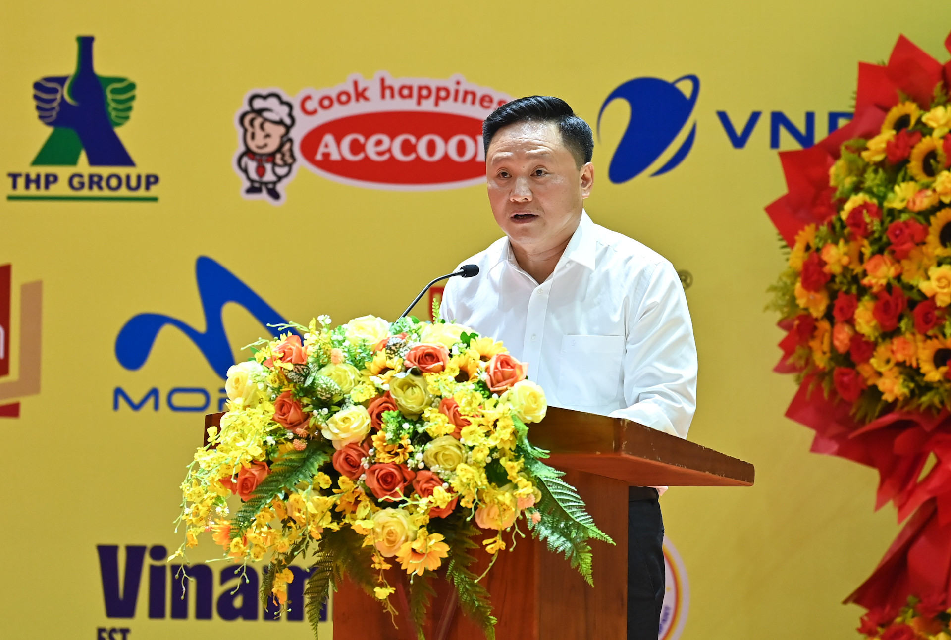 Phó Tổng Biên tập Báo Nhân Dân Phan Văn Hùng phát biểu bế mạc Giải vô địch bóng bàn quốc gia Báo Nhân Dân lần thứ 43.