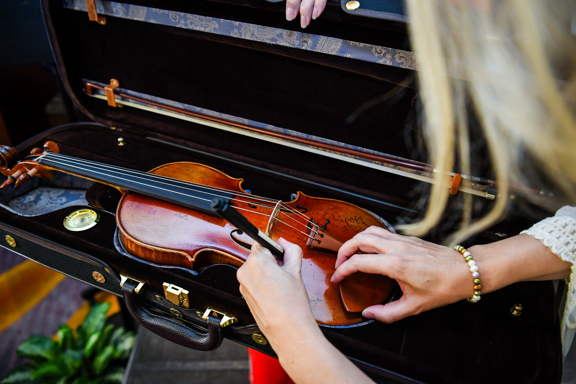 Hình ảnh cây đàn violin của nhóm nhạc Bond. Hình ảnh cây đàn violin của nhóm nhạc Bond.