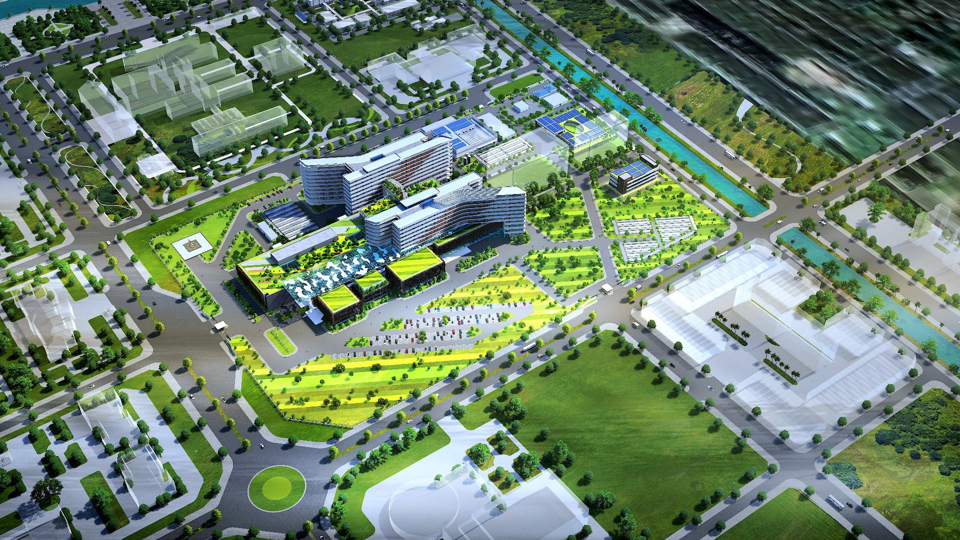 Phối cảnh Bệnh viện đa khoa Cà Mau quy mô 1.200 giường. Phối cảnh Bệnh viện đa khoa Cà Mau quy mô 1.200 giường.