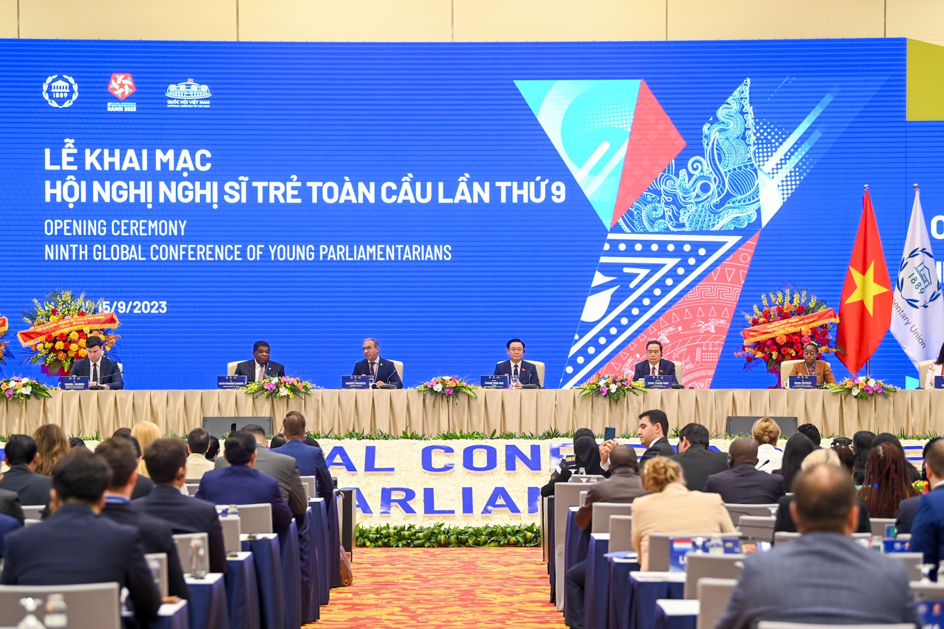 Lễ khai mạc Hội nghị Nghị sĩ trẻ toàn cầu lần thứ 9, ngày 15/9/2023. (Ảnh: DUY LINH)