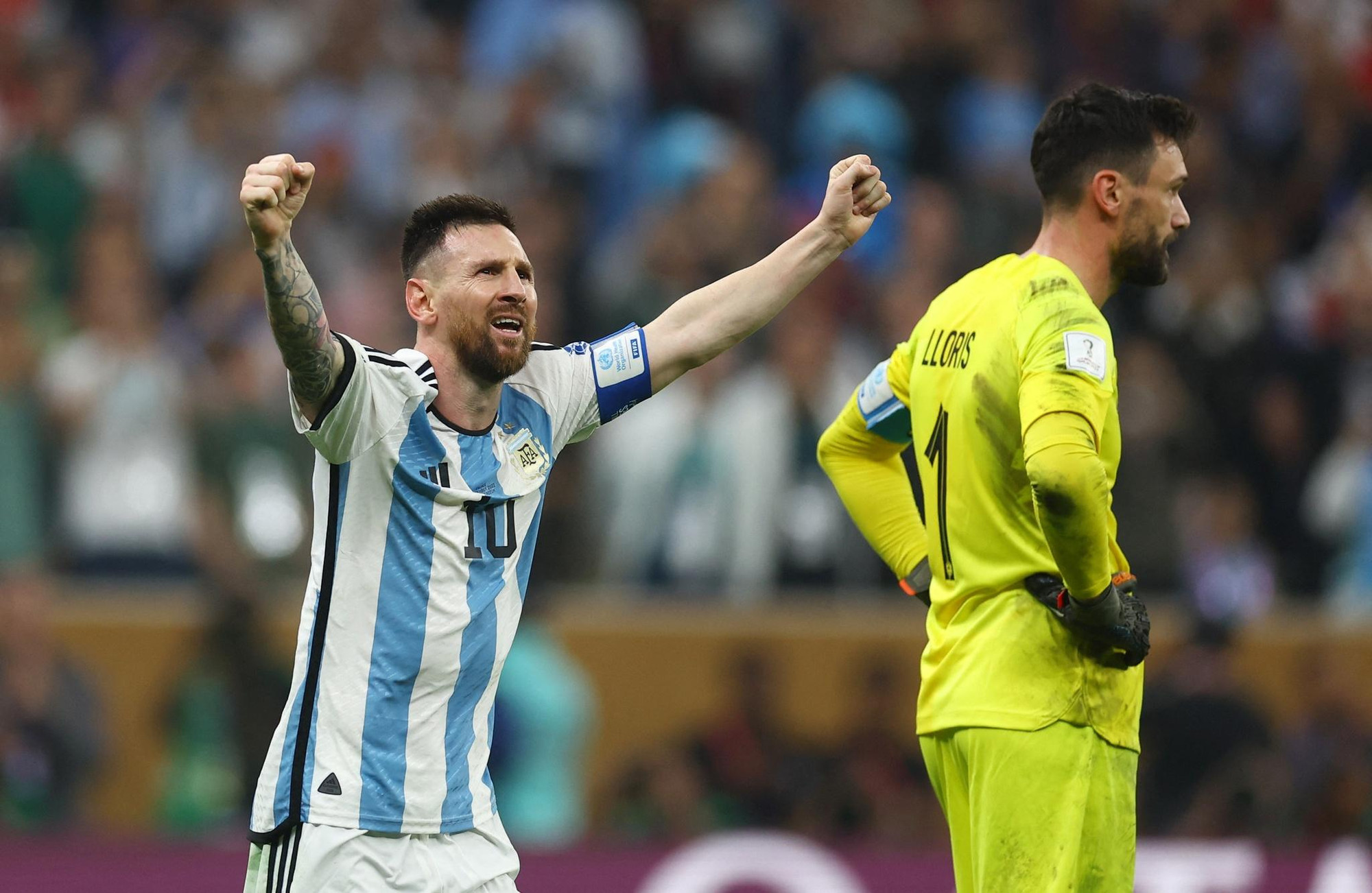 Messi ăn mừng chiến thắng với kịch bản không tưởng.