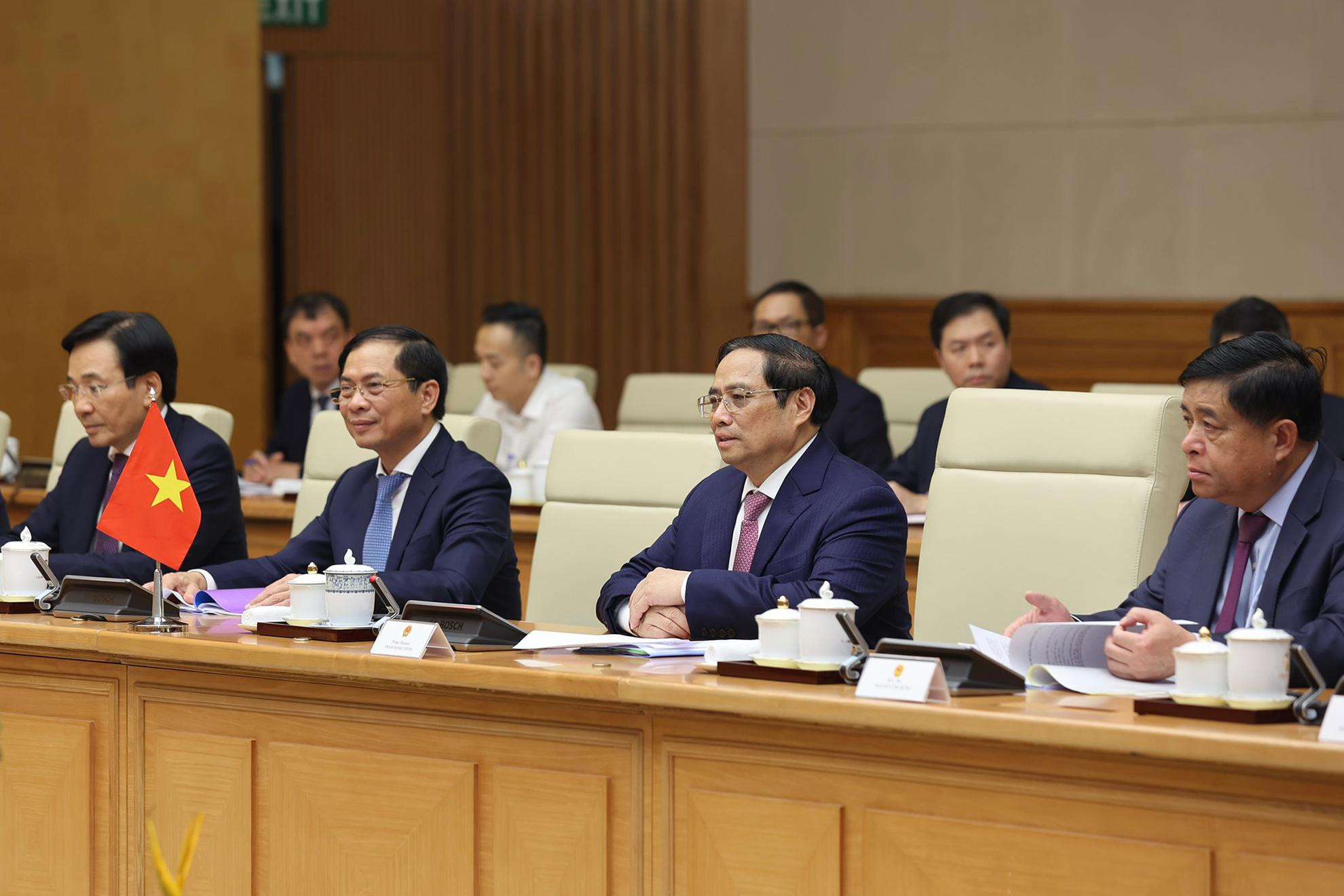 Thủ tướng Phạm Minh Chính phát biểu tại buổi hội đàm. Thủ tướng Phạm Minh Chính phát biểu tại buổi hội đàm.