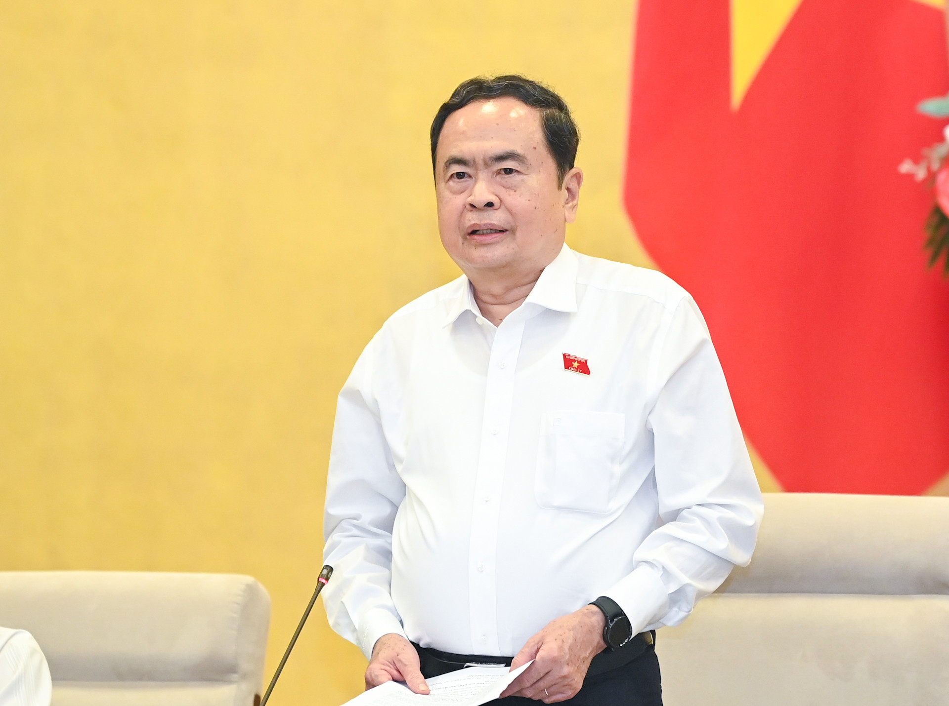 Chủ tịch Quốc hội Trần Thanh Mẫn phát biểu khai mạc phiên họp.