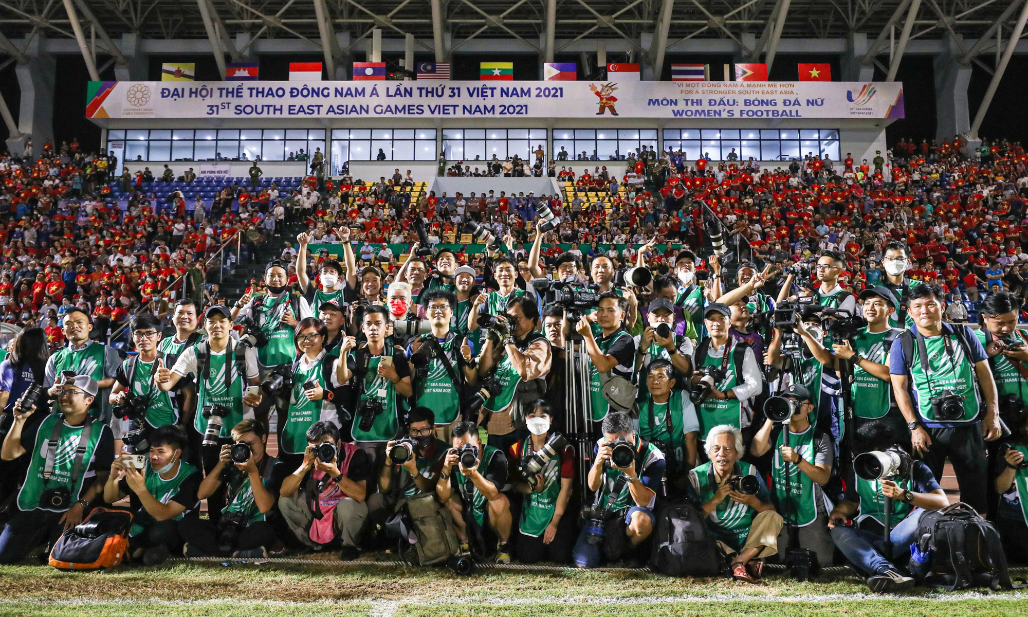 Các phóng viên tác nghiệp tại Đại hội Thể thao Đông Nam Á lần thứ 31. (Ảnh: Internet)