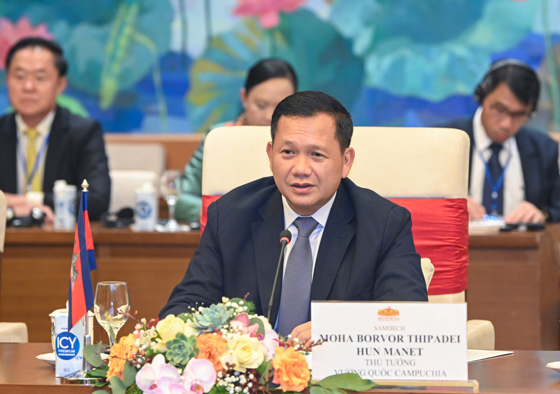 Thủ tướng Campuchia Samdech Hun Manet phát biểu tại buổi hội kiến.