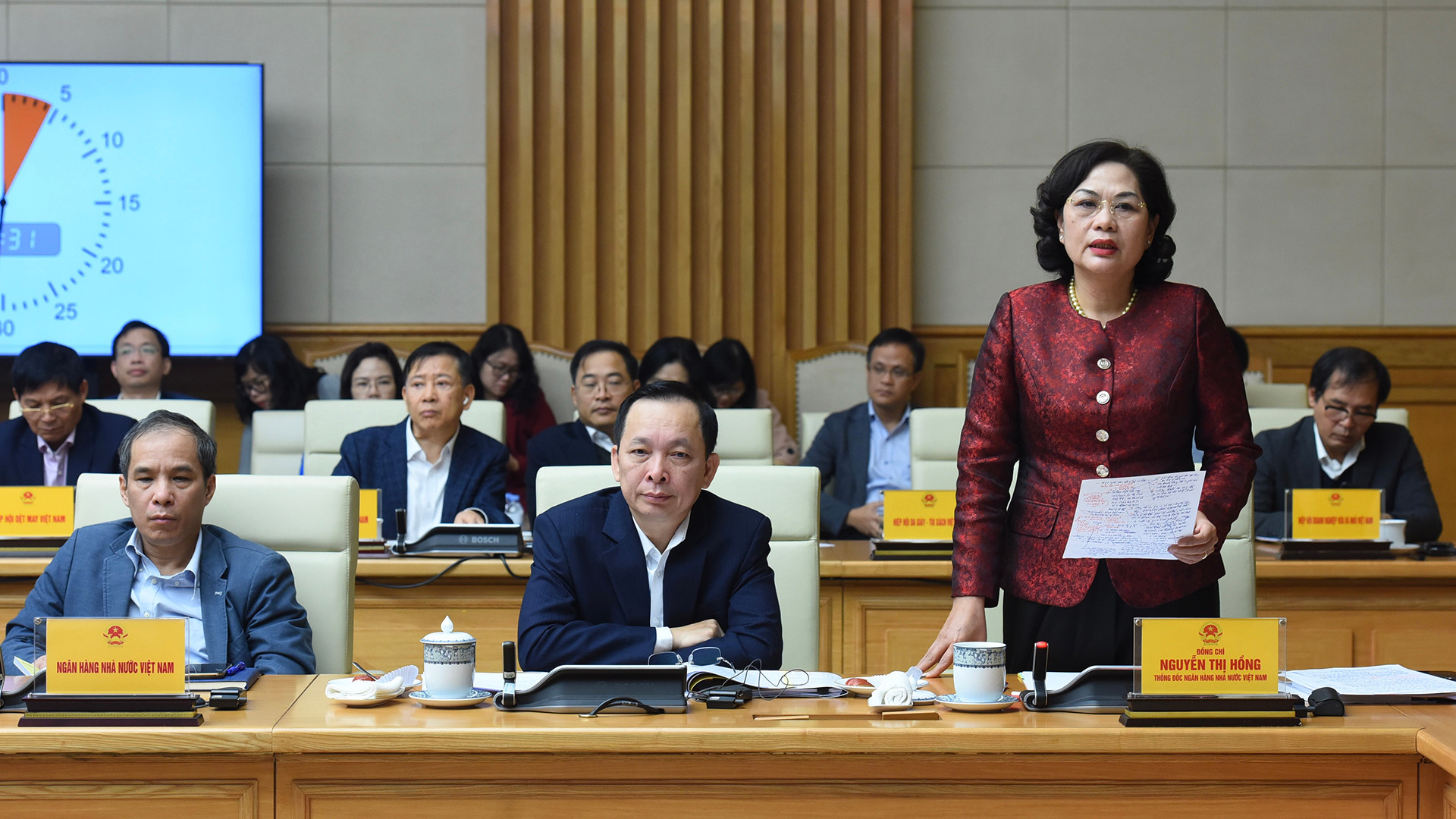 Thống đốc Ngân hàng Nhà nước Việt Nam Nguyễn Thị Hồng phát biểu.