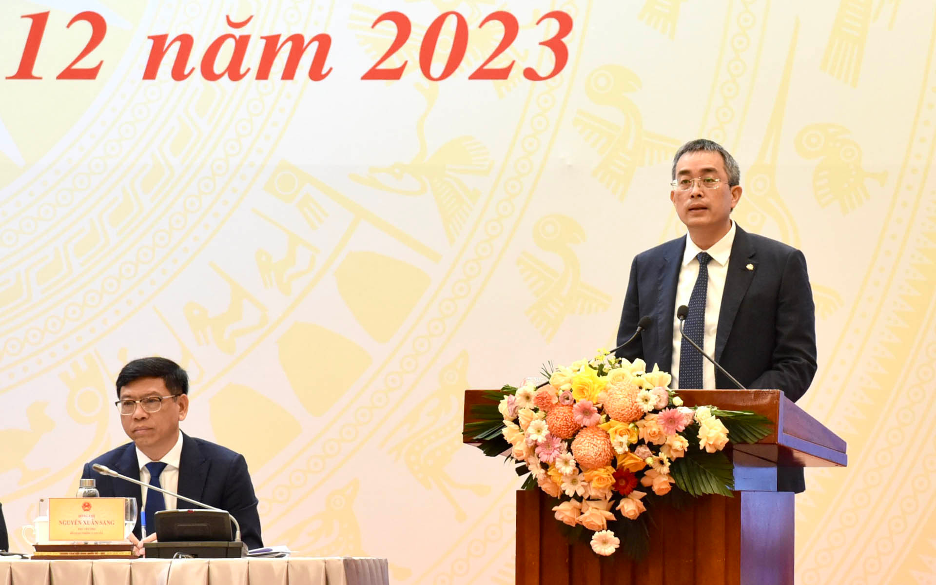 Chủ tịch Hội đồng quản trị Vietnam Airlines Đặng Ngọc Hòa phát biểu.