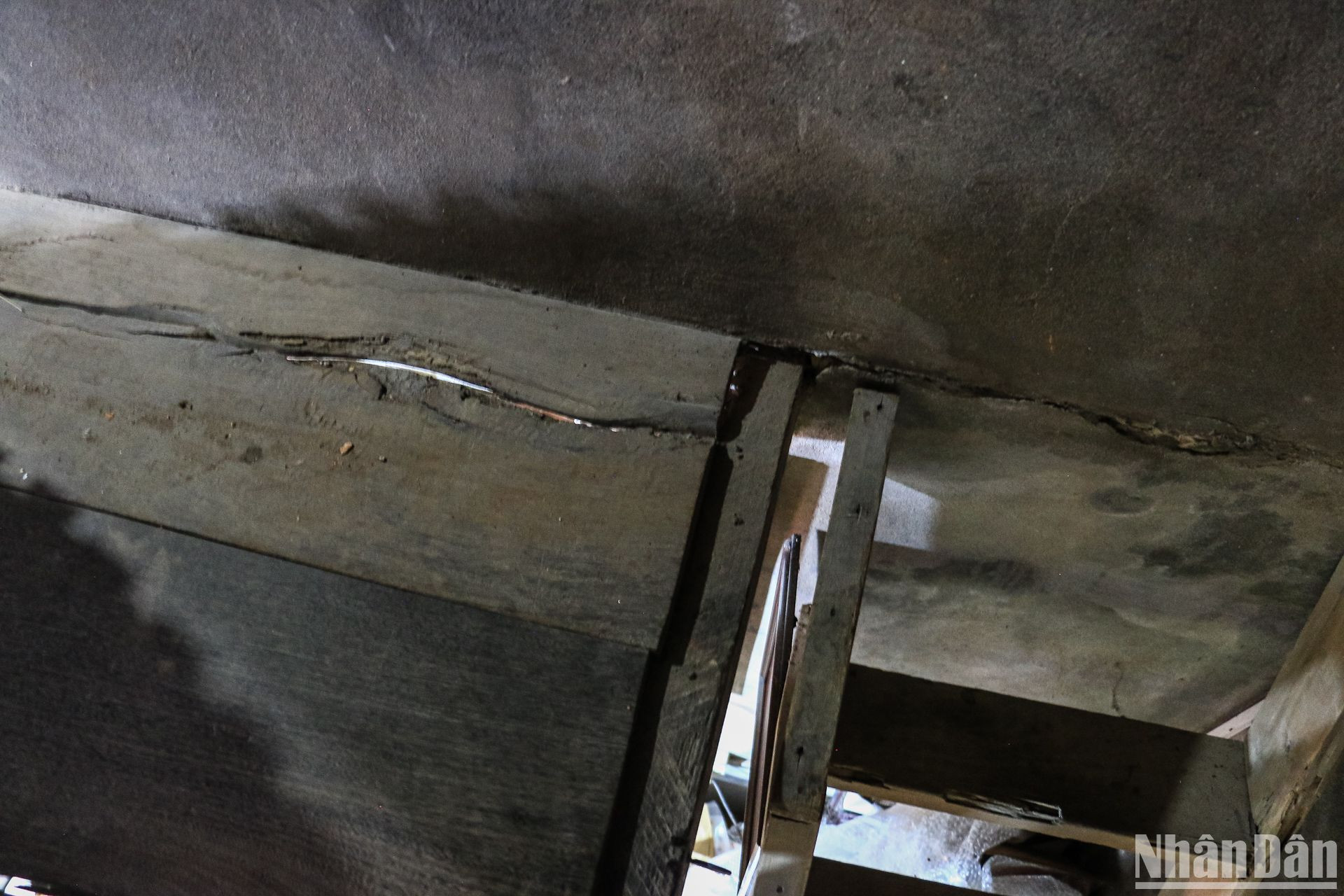 Một vài tấm ván trên sàn gỗ bị mục dần theo thời gian. Một vài tấm ván trên sàn gỗ bị mục dần theo thời gian.