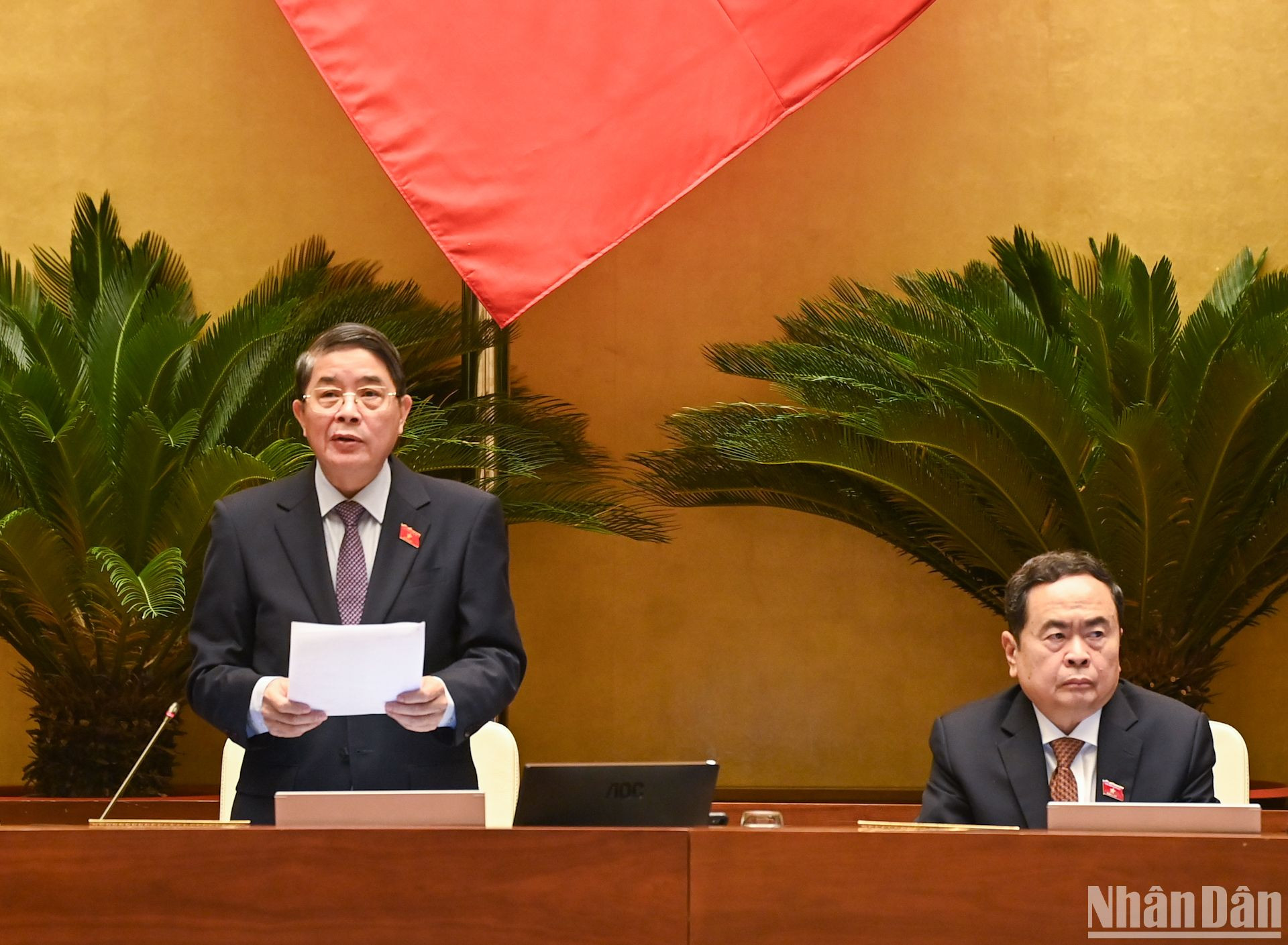 Phó Chủ tịch Quốc hội Nguyễn Đức Hải điều hành phiên chất vấn đối với nhóm vấn đề thuộc lĩnh vực tài chính.