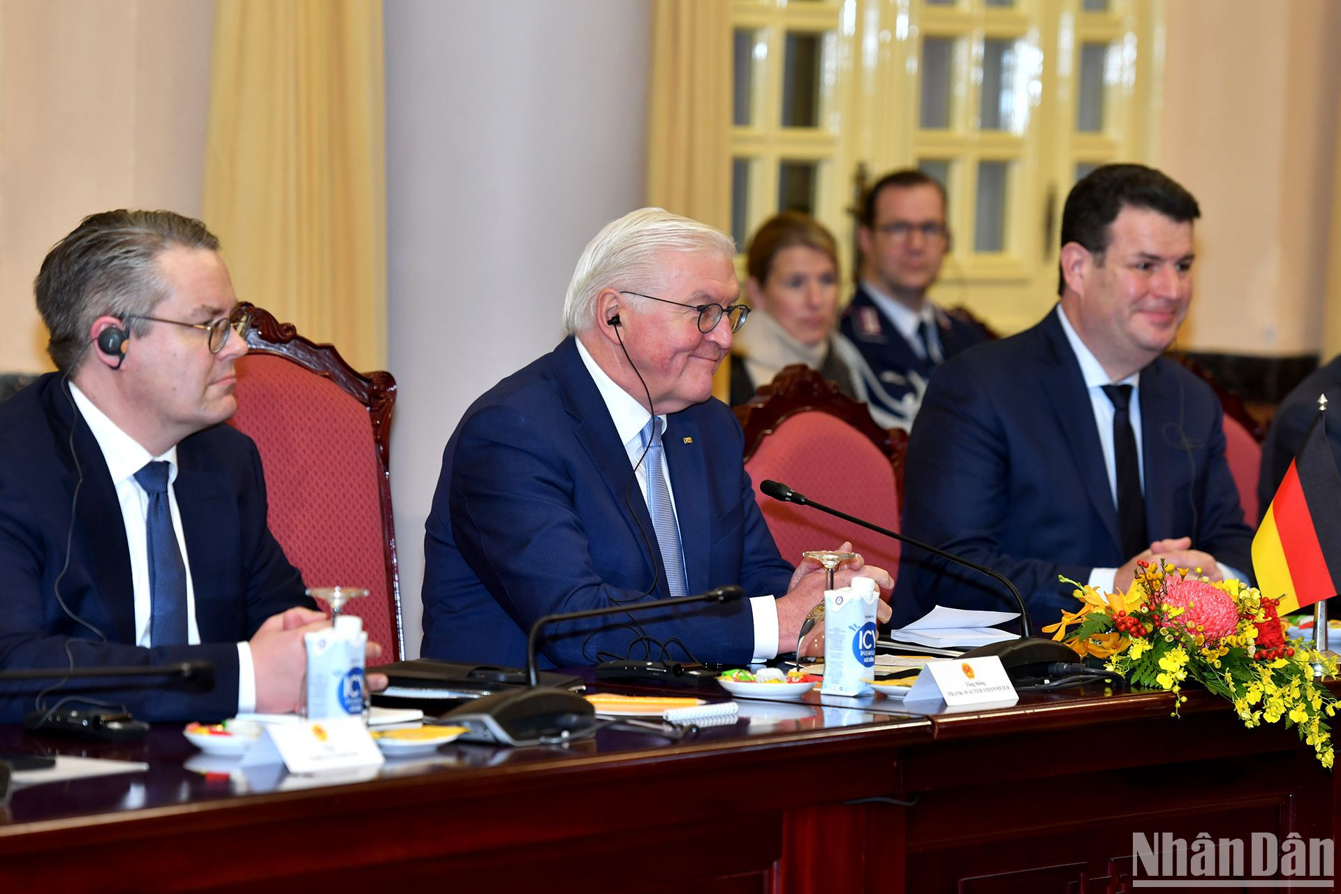 Tổng thống Cộng hòa Liên bang Đức Frank-Walter Steinmeier phát biểu tại cuộc hội đàm.