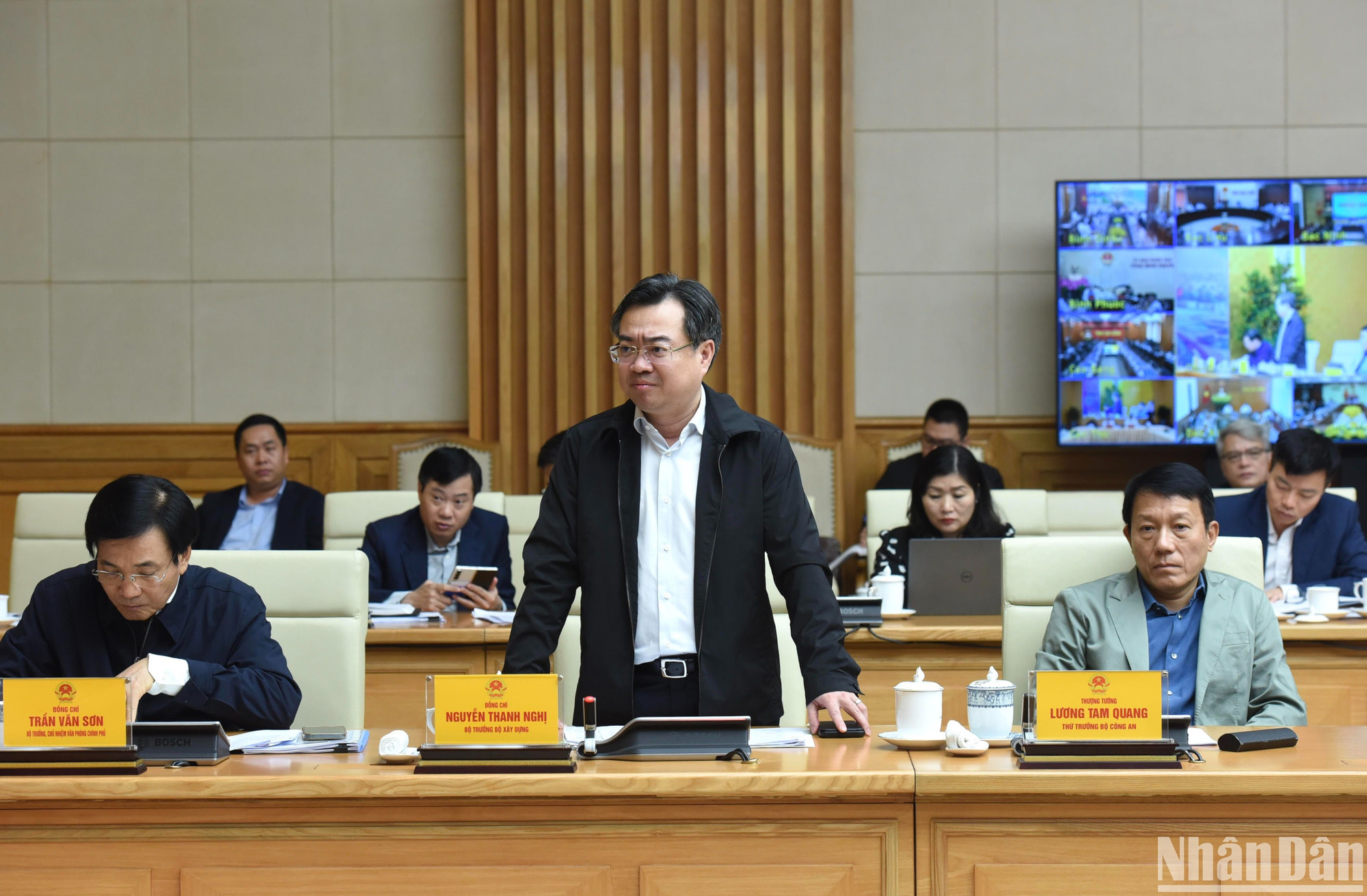 Bộ trưởng Xây dựng Nguyễn Thanh Nghị phát biểu.