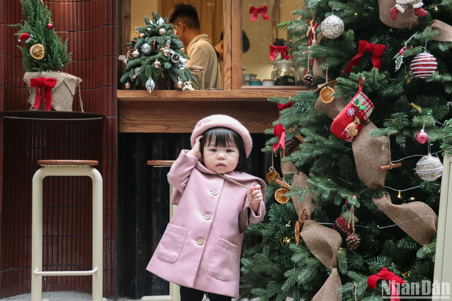 Một số gia đình cũng đưa con nhỏ đến đây chụp hình.