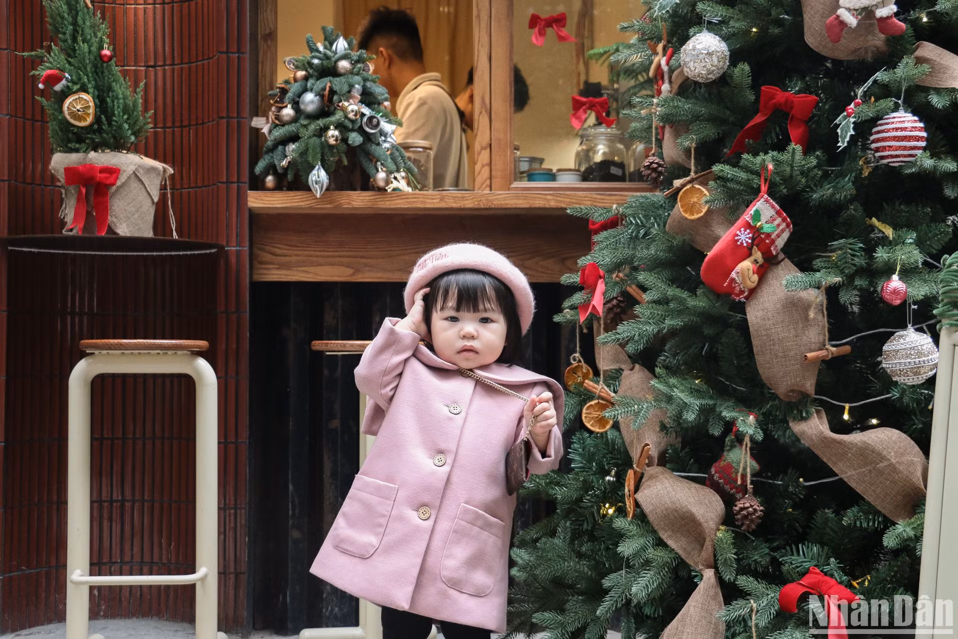 Một số gia đình cũng đưa con nhỏ đến đây chụp hình.