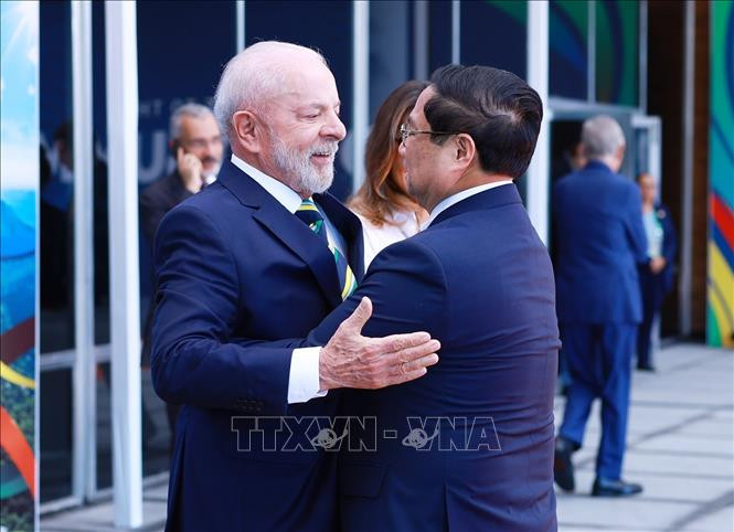 Tổng thống Brazil, Chủ tịch G20 Luiz Inácio Lula da Silva đón Thủ tướng Phạm Minh Chính tham dự Hội nghị thượng đỉnh G20.