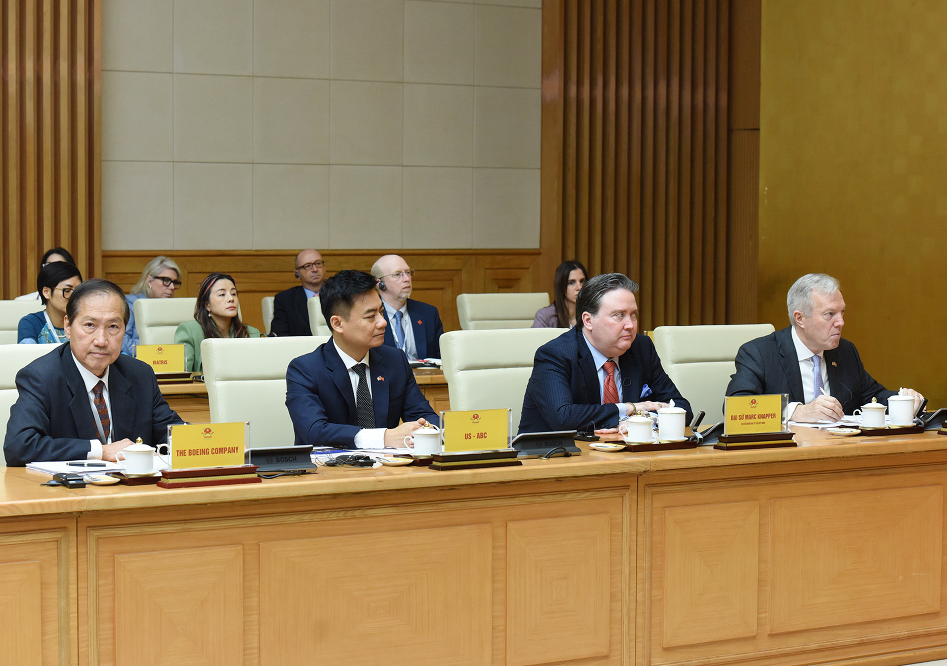 Các doanh nghiệp của Hội đồng Kinh doanh Hoa Kỳ-ASEAN tham dự buổi tiếp.