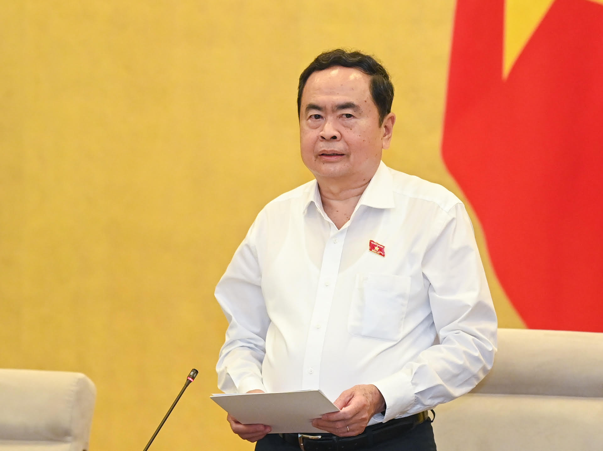 Chủ tịch Quốc hội Trần Thanh Mẫn phát biểu khai mạc phiên họp.