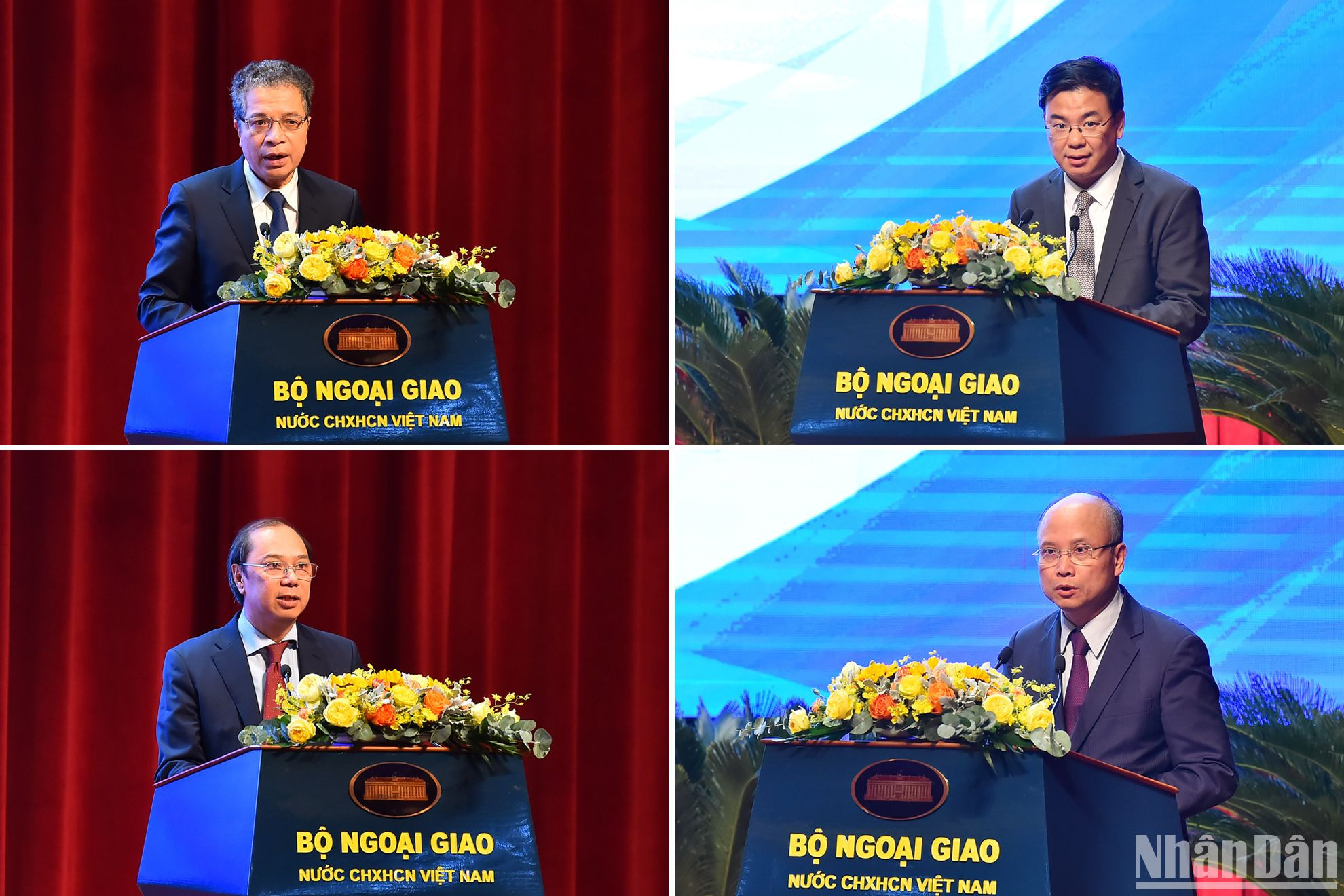 Các đồng chí Bí thư, Đại sứ, Trưởng các cơ quan đại diện Việt Nam ở nước ngoài trình bày tham luận tại Phiên họp toàn thể về công tác xây dựng Đảng với chủ đề “Tăng cường sự lãnh đạo của Đảng, nâng cao chất lượng đội ngũ đảng viên trong và ngoài nước, xây dựng ngành ngoại giao toàn diện, hiện đại, vững mạnh”.