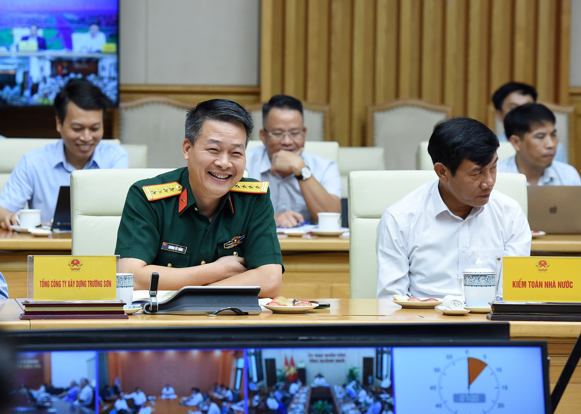 Đại diện lãnh đạo Tổng công ty xây dựng Trường Sơn phát biểu.