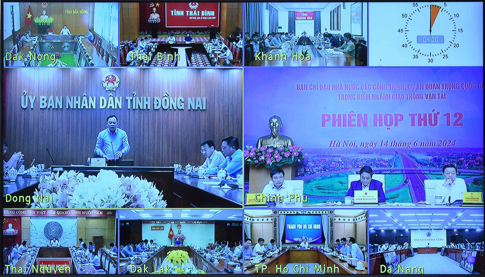 Phiên họp thứ 12 của Ban Chỉ đạo được truyền trực tuyến tới 44 tỉnh, thành phố có các dự án giao thông trọng điểm đi qua.