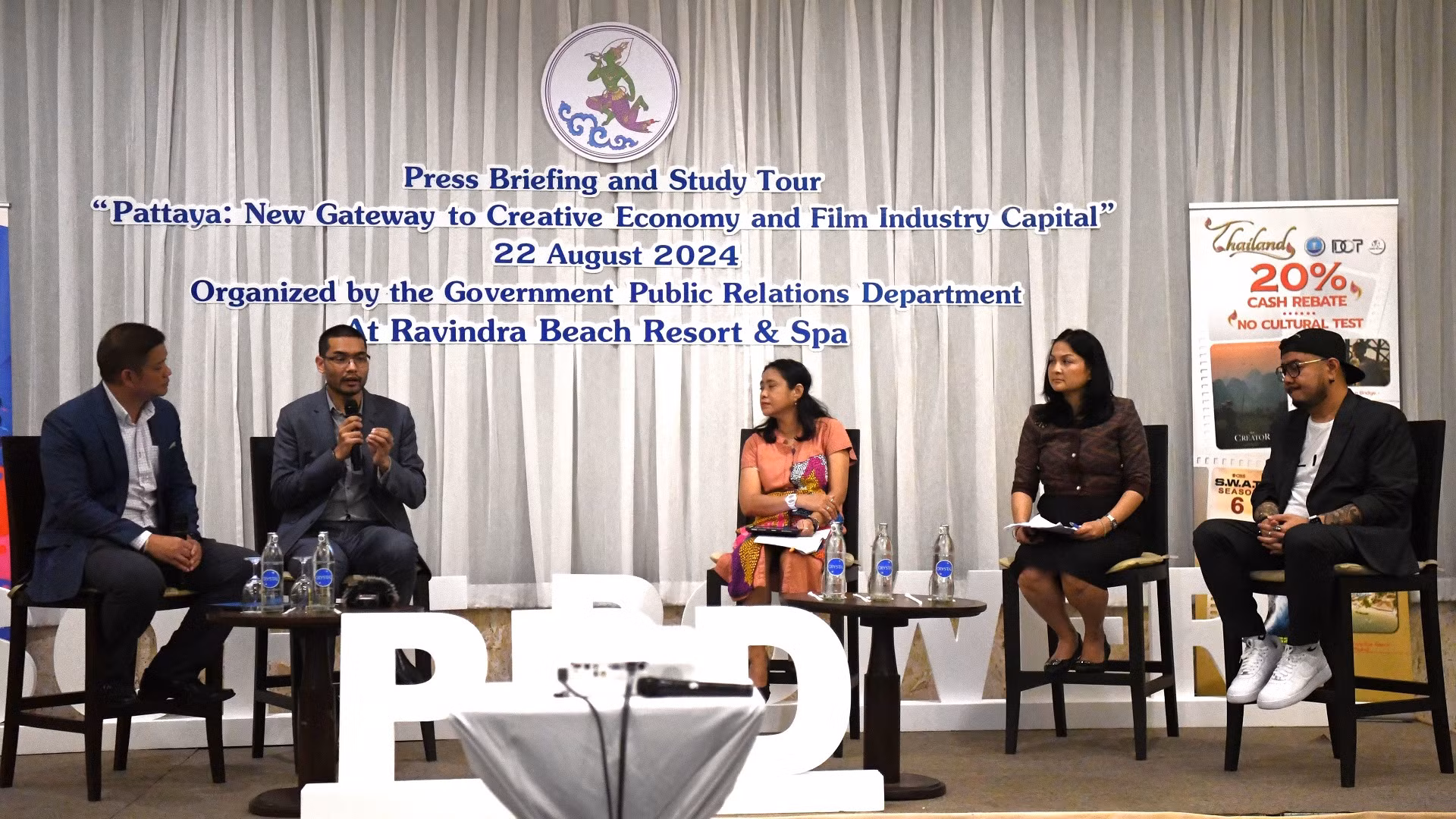 Tọa đàm về tiềm năng phát triển ngành công nghiệp điện ảnh và nền kinh tế sáng tạo của Pattaya do Cục Quan hệ công chúng (PRD) Thái Lan tổ chức. (Ảnh: XUÂN SƠN)
