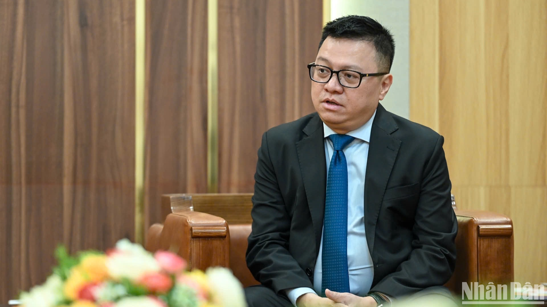 Đồng chí Lê Quốc Minh chia sẻ tại buổi làm việc. (Ảnh: BÙI GIANG) Đồng chí Lê Quốc Minh chia sẻ tại buổi làm việc. (Ảnh: BÙI GIANG)
