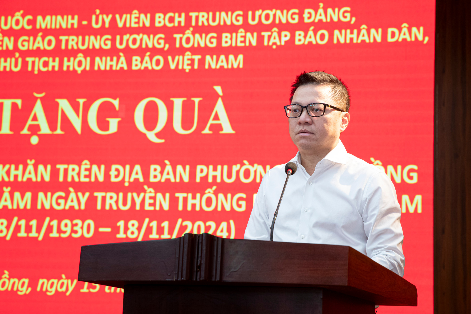 Đồng chí Lê Quốc Minh phát biểu tại chương trình.