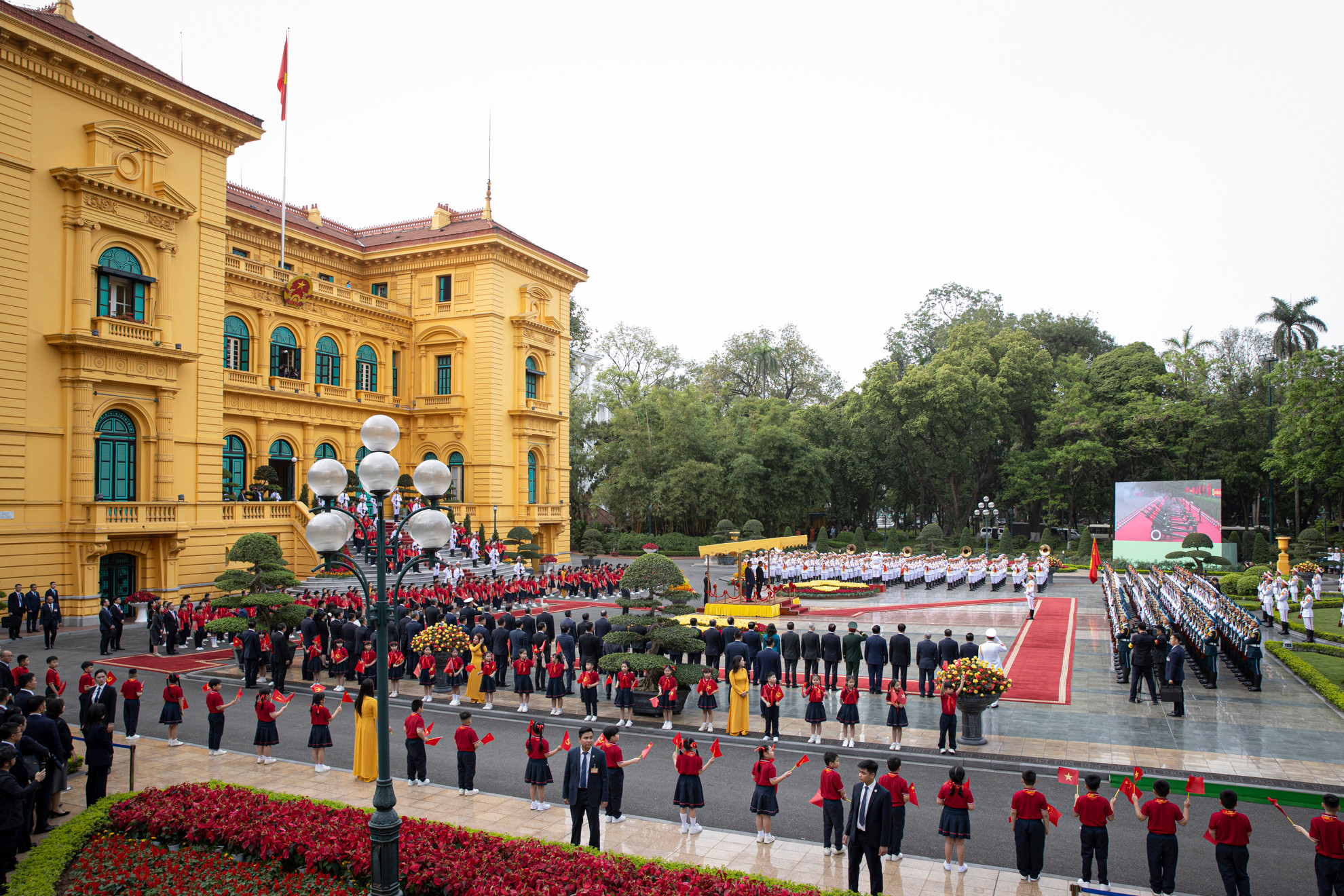 Quang cảnh Lễ đón chính thức Tổng Bí thư, Chủ tịch Trung Quốc Tập Cận Bình.