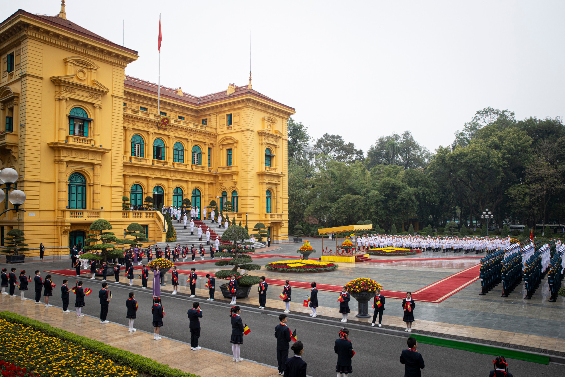 Quang cảnh lễ đón.