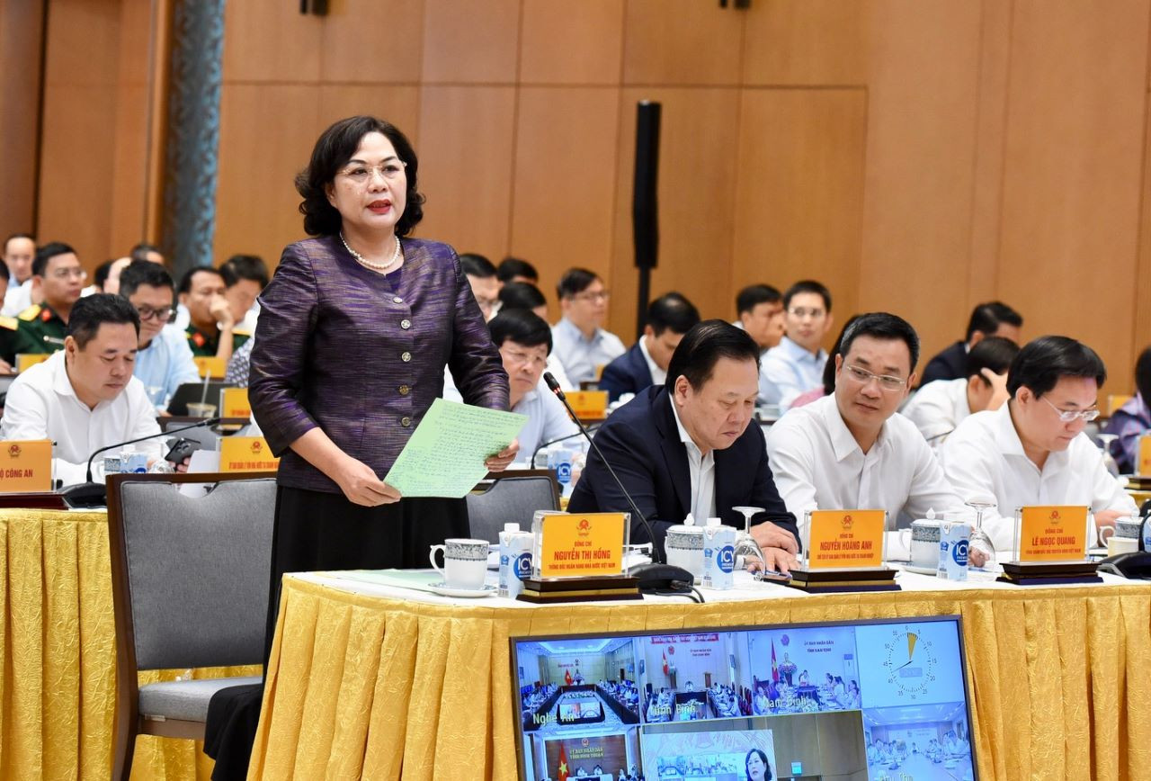 Thống đốc Ngân hàng Nhà nước Việt Nam Nguyễn Thị Hồng phát biểu.