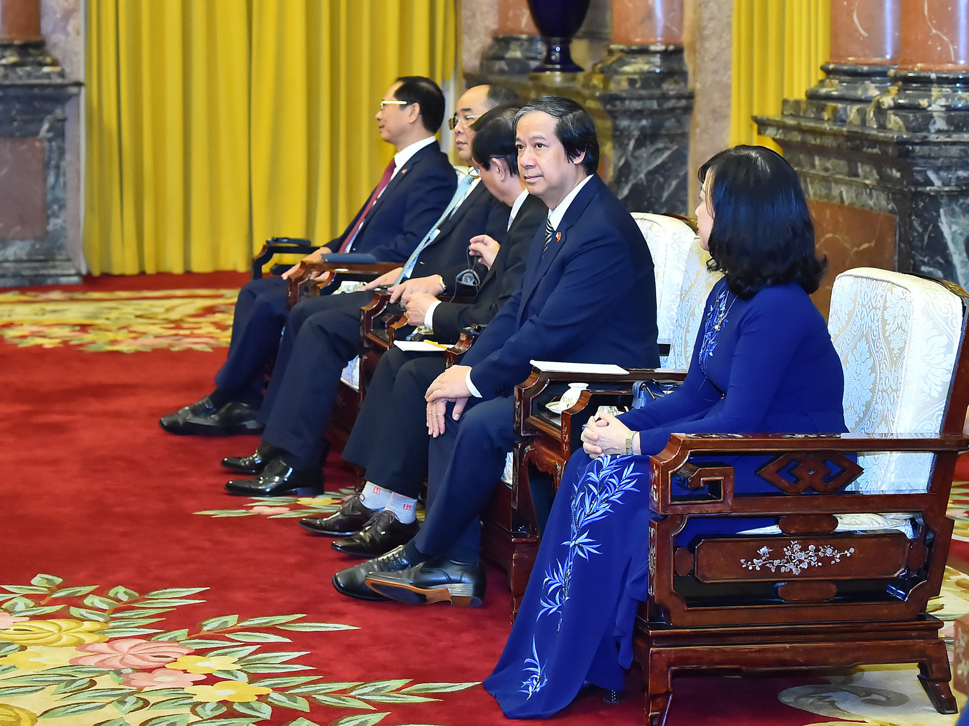 Đoàn đại biểu Việt Nam tham dự buổi tiếp.