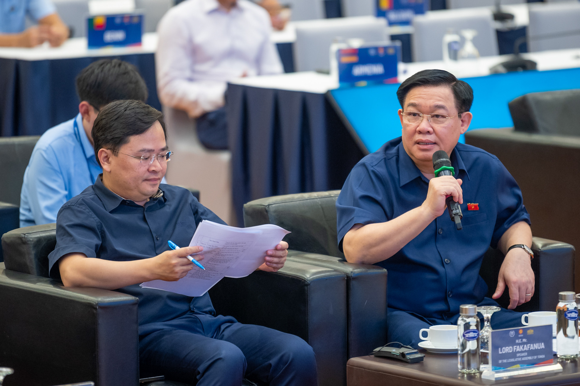 Chủ tịch Quốc hội Vương Đình Huệ phát biểu tại buổi kiểm tra.