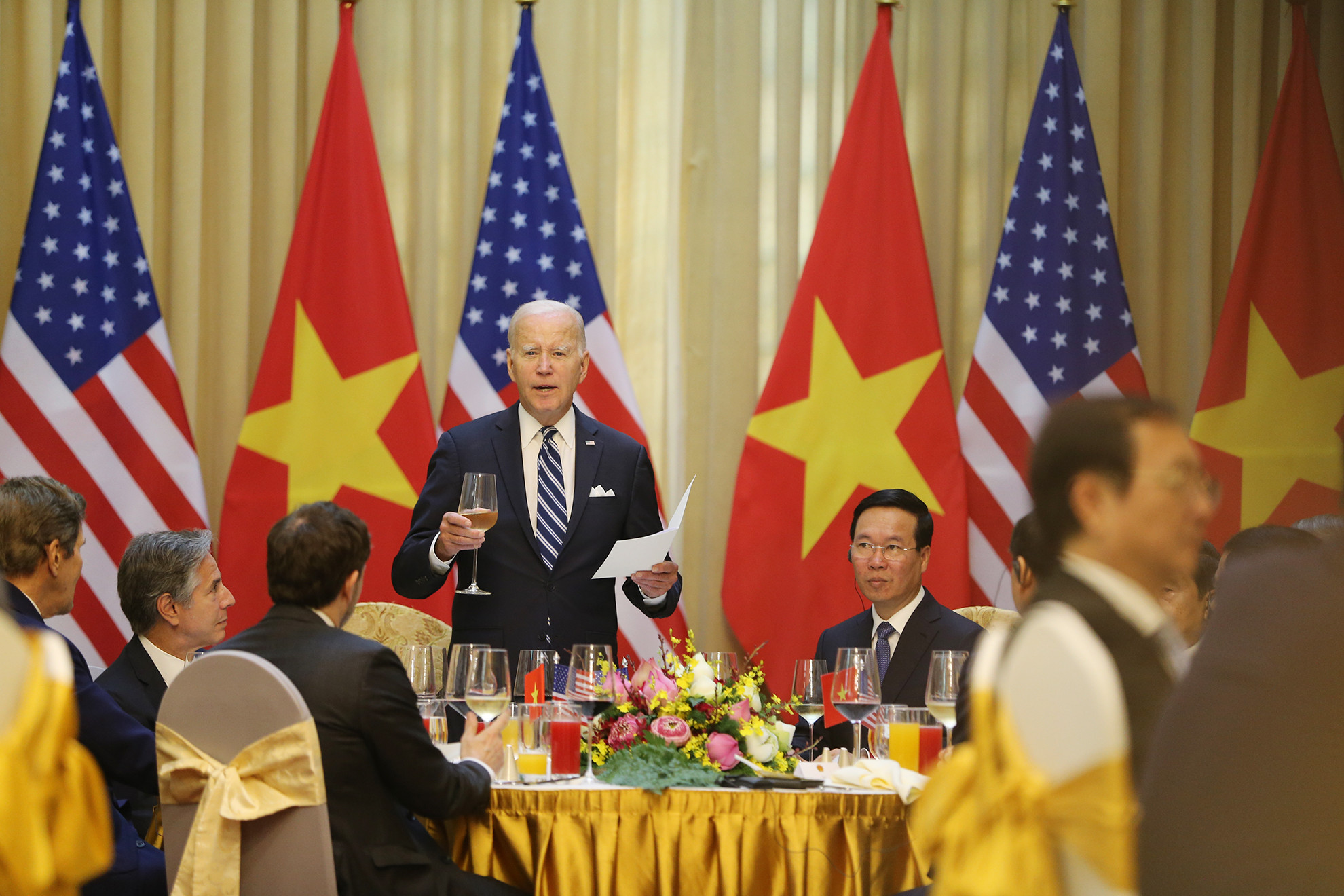 Tổng thống Hoa Kỳ Joe Biden phát biểu tại buổi chiêu đãi.