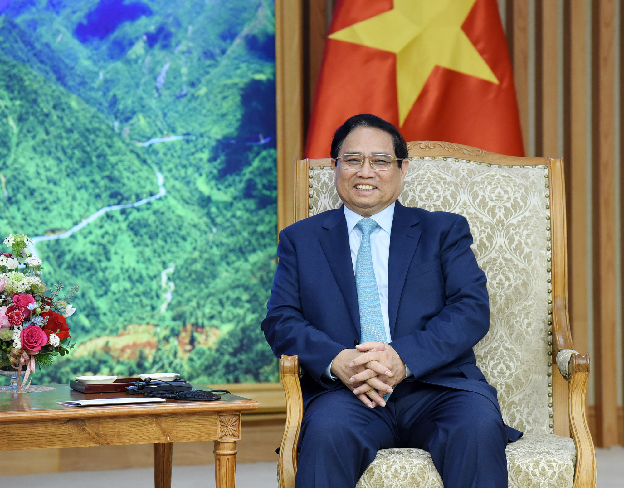 Thủ tướng Phạm Minh Chính phát biểu tại buổi tiếp.