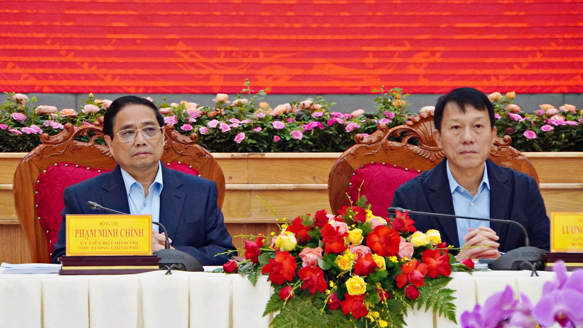 Thủ tướng Phạm Minh Chính chủ trì Hội nghị bảo đảm an ninh, trật tự phục vụ phát triển kinh tế-xã hội các tỉnh Tây Nguyên sáng 25/8. Thượng tướng Lương Tam Quang, Ủy viên Bộ Chính trị, Bộ trưởng Công an đồng chủ trì Hội nghị.