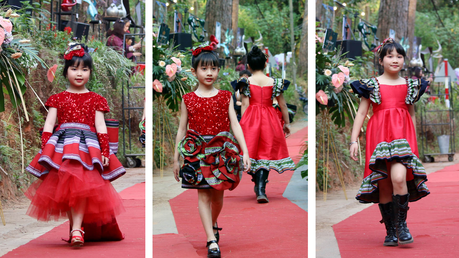 Với tông đỏ chủ đạo, đã làm không gian phố núi tươi vui hơn, nhất là khi Tết Nguyên đán 2024 đang đến gần.