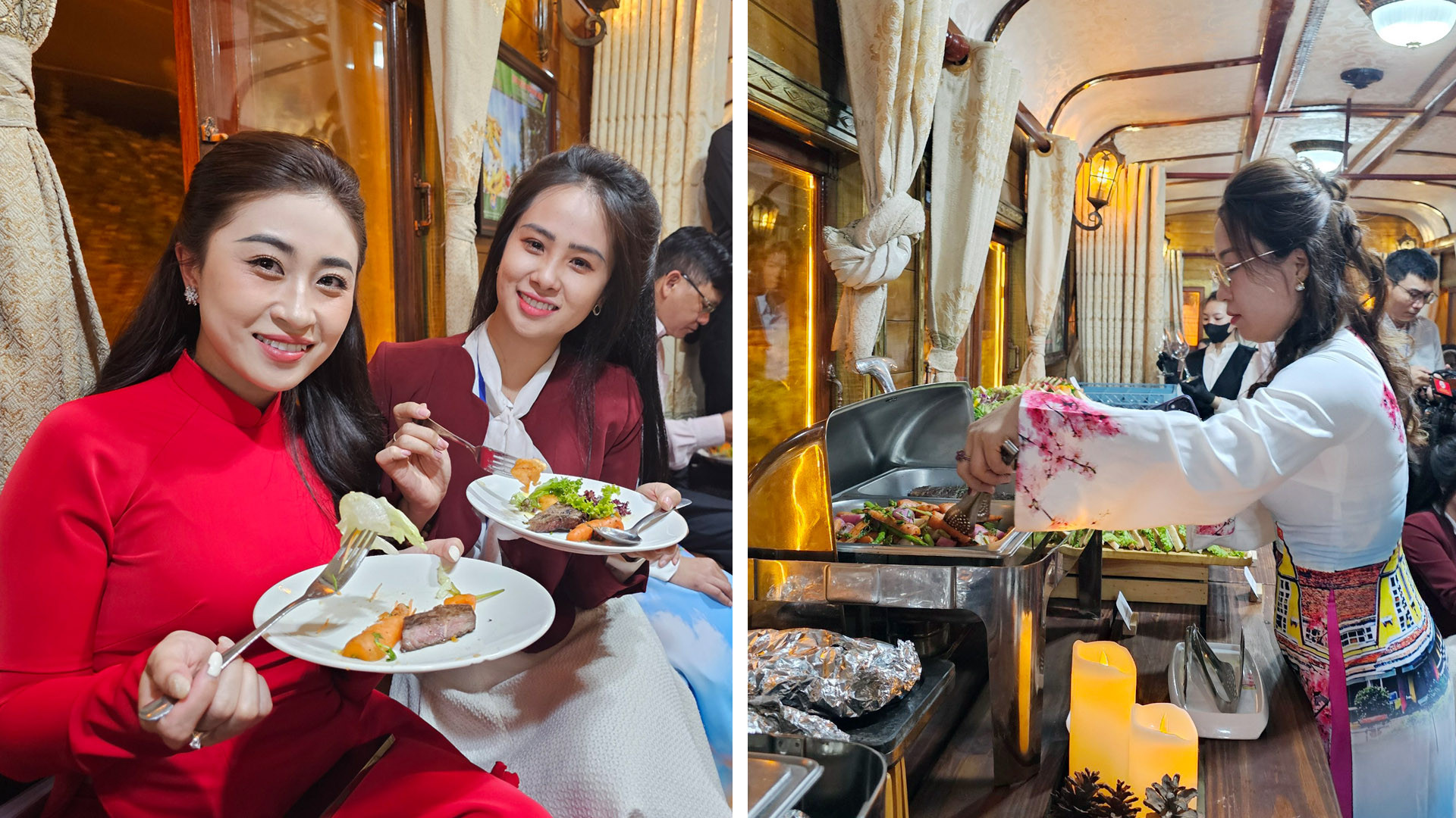 Điểm khác biệt trên “Hành trình đêm Đà Lạt” bằng xe lửa cổ, là cùng với việc được thưởng thức âm nhạc, trà và sử dụng wifi miễn phí như các đoàn tàu khác, du khách có thể thưởng thức tiệc tối theo yêu cầu.