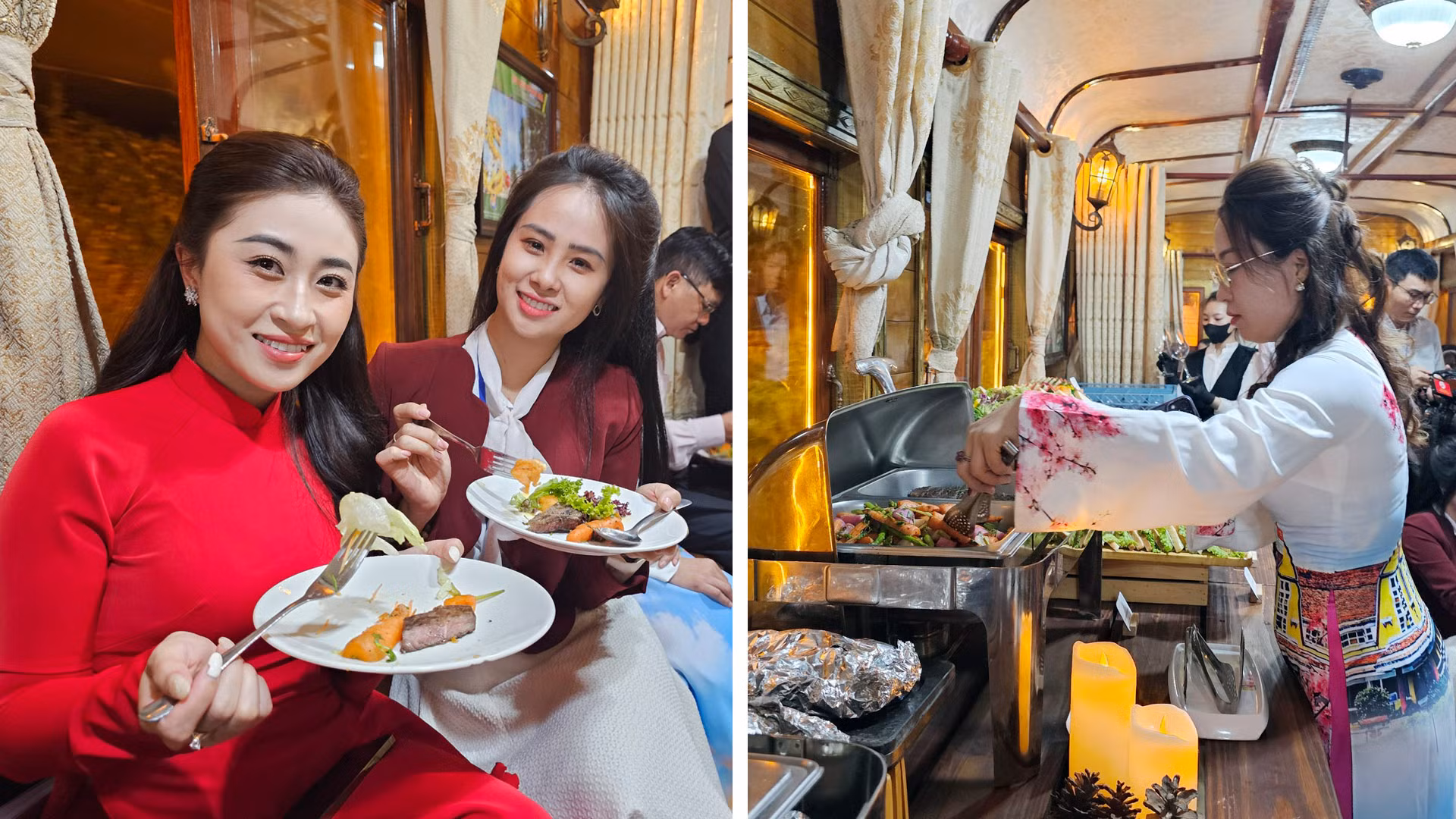 Điểm khác biệt trên “Hành trình đêm Đà Lạt” bằng xe lửa cổ, là cùng với việc được thưởng thức âm nhạc, trà và sử dụng wifi miễn phí như các đoàn tàu khác, du khách có thể thưởng thức tiệc tối theo yêu cầu.