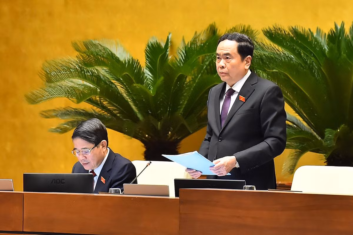 Phó Chủ tịch Thường trực Quốc hội Trần Thanh Mẫn điều hành phần chất vấn và trả lời chất vấn đối với Thủ tướng Phạm Minh Chính.