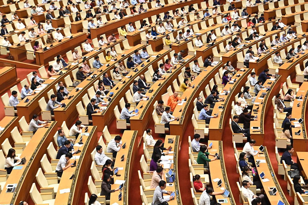 Các đại biểu Quốc hội dự Phiên chất vấn và trả lời chất vấn của Thủ tướng Phạm Minh Chính.