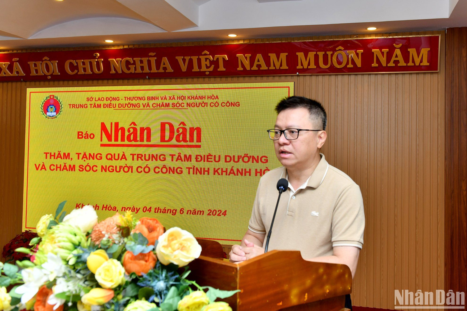 Tổng Biên tập Báo Nhân Dân Lê Quốc Minh phát biểu tại sự kiện.