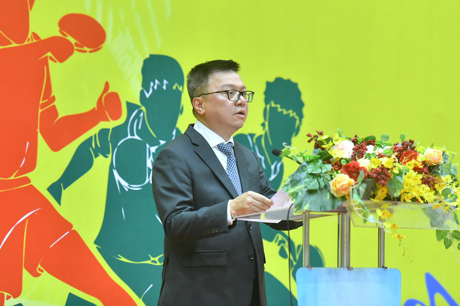 Tổng Biên tập Báo Nhân Dân, Trưởng ban Chỉ đạo giải - đồng chí Lê Quốc Minh phát biểu tại Lễ khai mạc.