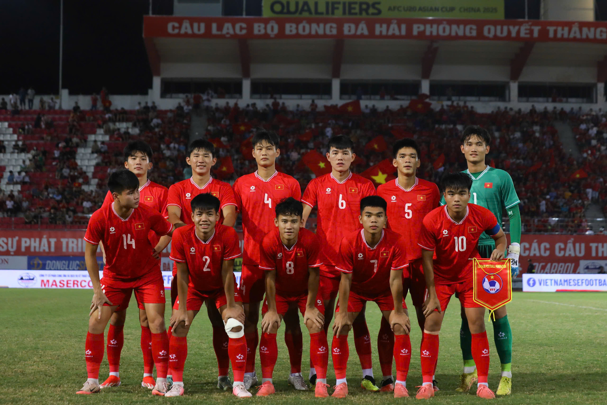 Đội hình xuất phát của U20 Việt Nam.