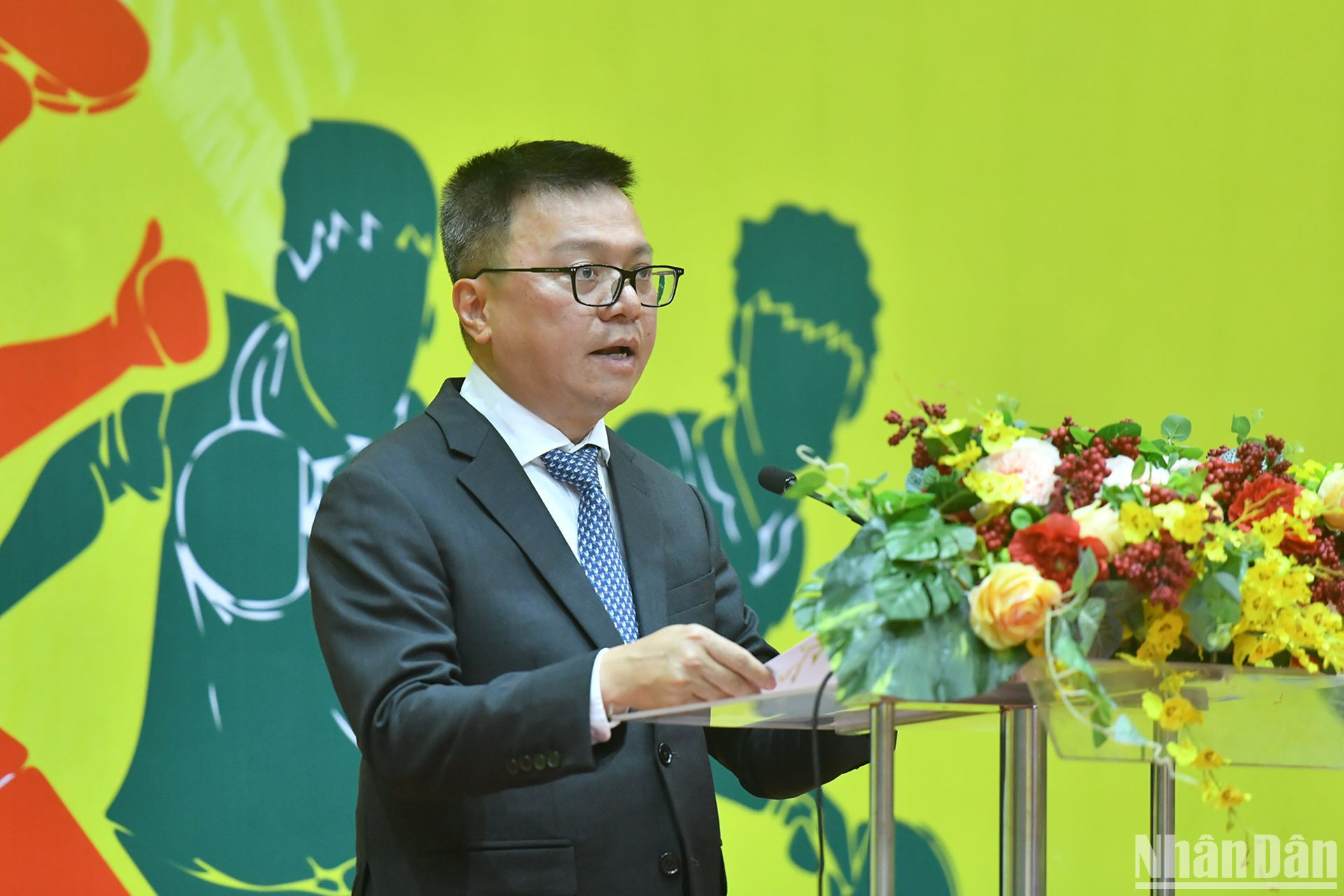 Tổng Biên tập Báo Nhân Dân Lê Quốc Minh, Trưởng Ban Chỉ đạo phát biểu khai mạc giải.