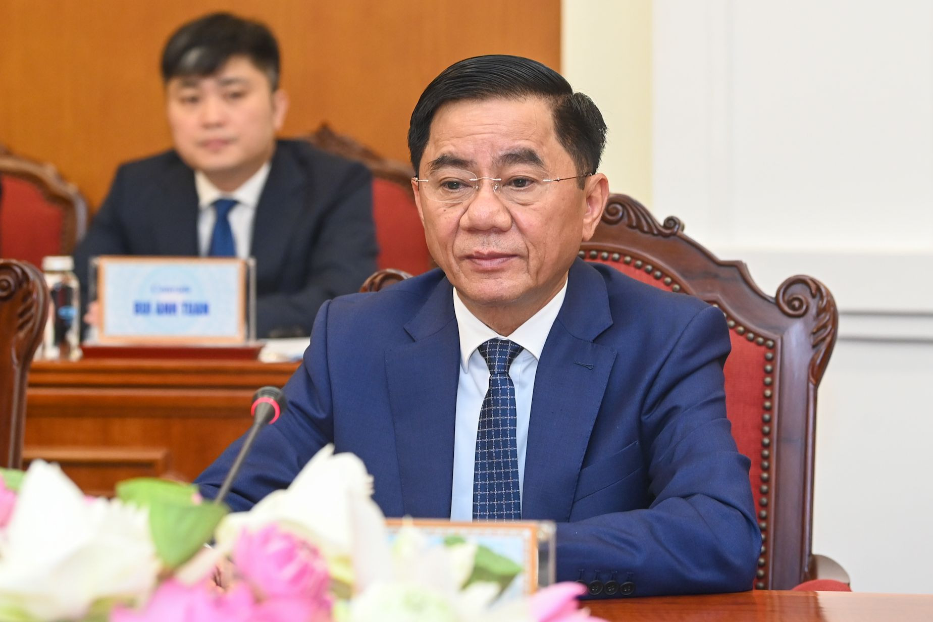 Đồng chí Trần Cẩm Tú phát biểu tại buổi hội đàm.