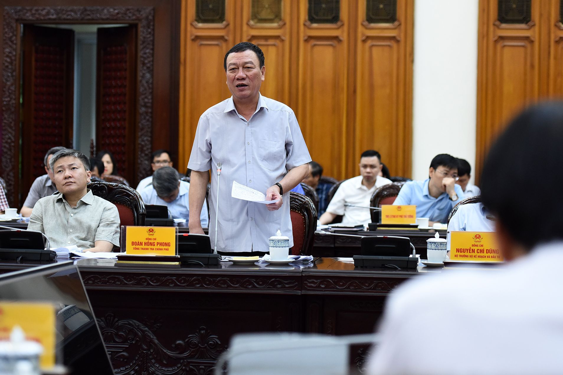 Tổng Thanh tra Chính phủ Đoàn Hồng Phong phát biểu tại phiên họp.