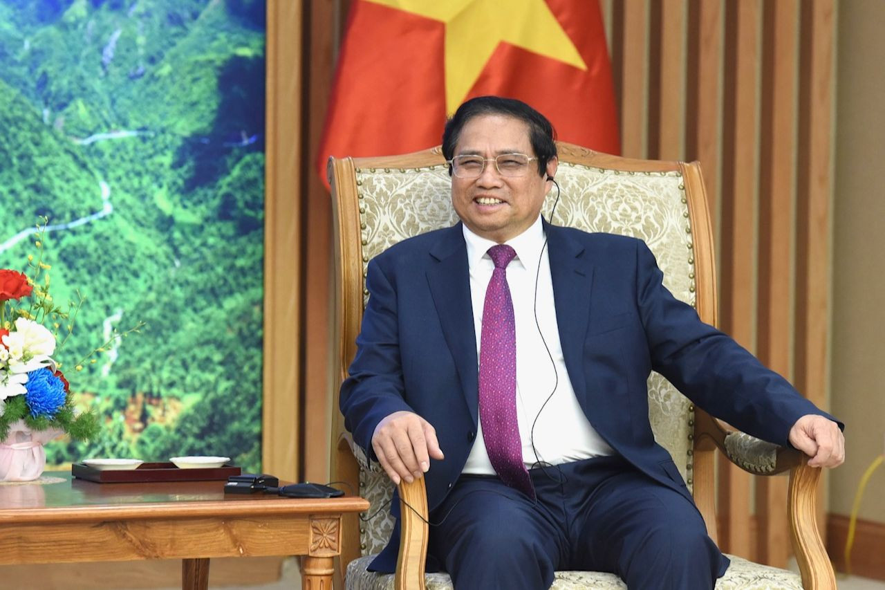 Thủ tướng Phạm Minh Chính phát biểu tại buổi tiếp.