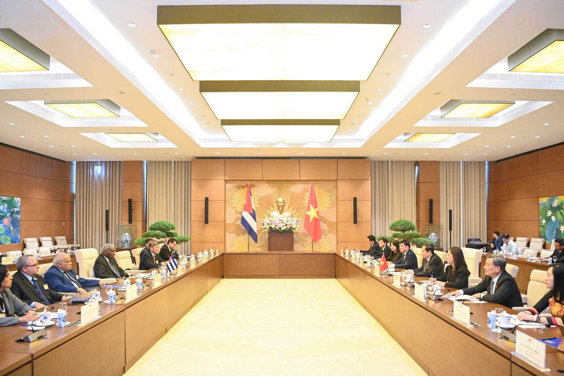 Quang cảnh buổi tiếp tại Nhà Quốc hội.