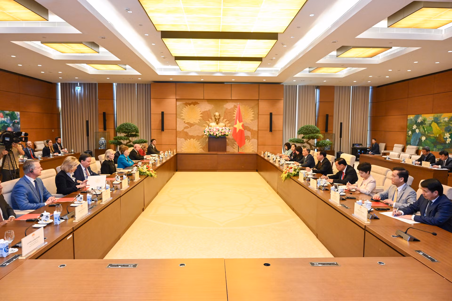 Quang cảnh buổi tiếp tại Nhà Quốc hội.