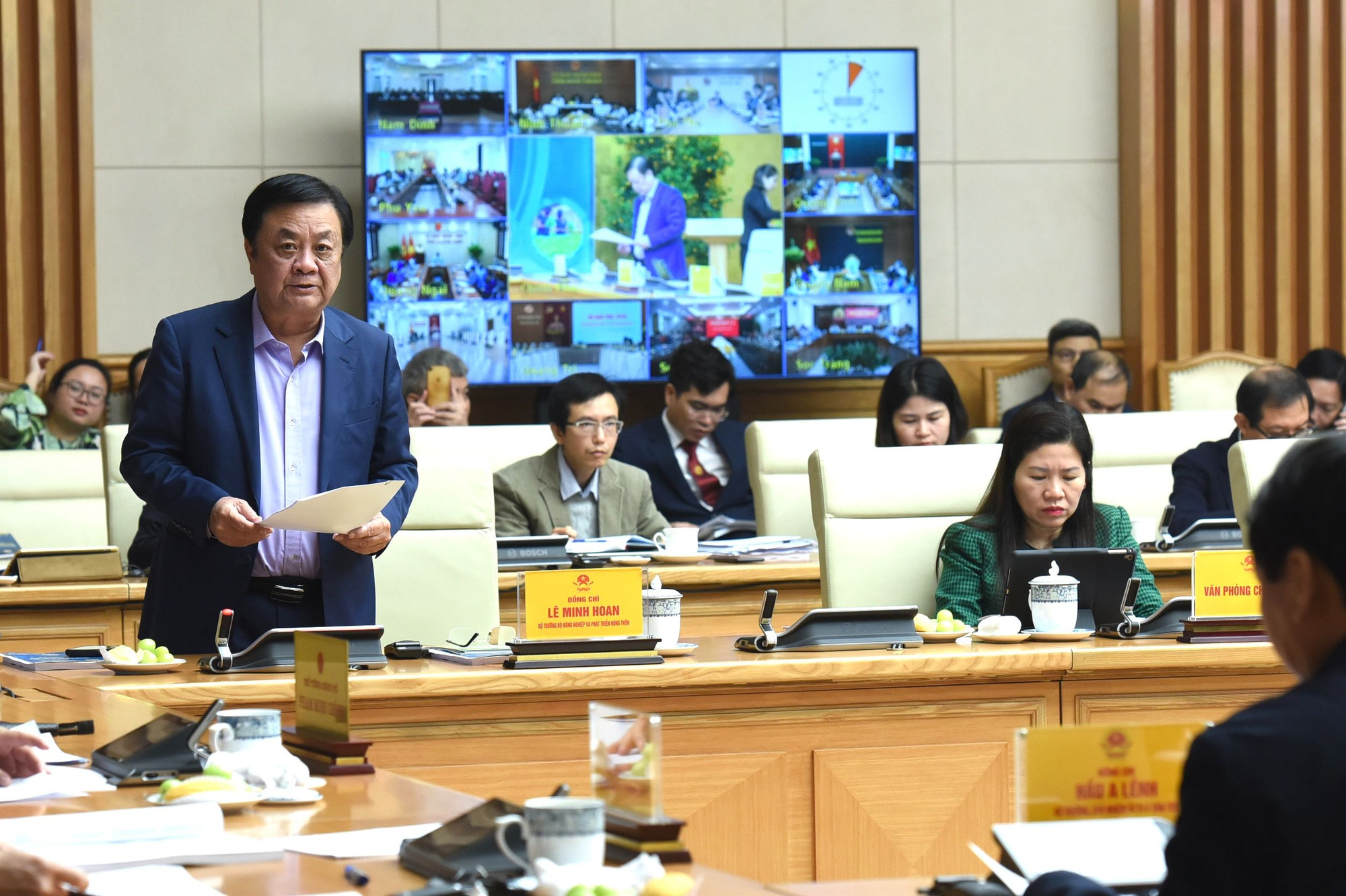 Bộ trưởng Bộ Nông nghiệp và Phát triển nông thôn Lê Minh Hoan phát biểu. Bộ trưởng Bộ Nông nghiệp và Phát triển nông thôn Lê Minh Hoan phát biểu.